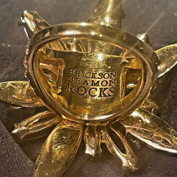 Erickson Beamon Rocks Statement Flower Ring Size 6 #205217186708 - Picture 2 of 6